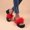 Red, variant on RKSTN Womens Slippers Wedge-heeled Plush Slippers High-heeled Shoes Platform Beach Sandals,Slippers for Women Indoor Outdoor