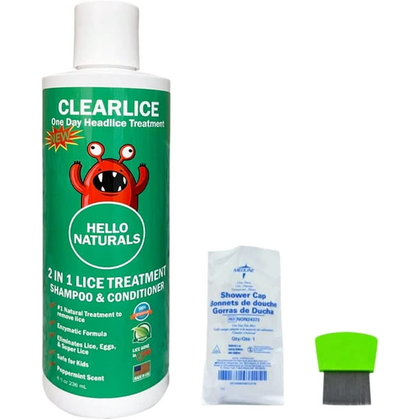 Clearlice 2 in 1 All Natural Lice Treatment Shampoo and Conditioner, 8