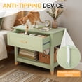 thumbnail image 3 of Ktaxon Solid Wood Nightstand with One Drawer Traditional Cottage Bedside Table, Green, 3 of 9
