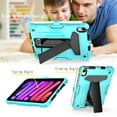 thumbnail image 3 of for iPad mini 6th Gen 8.3" 2021 Case with Pencil Holder & Kickstand, Shockproof Drop Proof Kids Friendly Rugged Full Body Protective Case Cover for iPad mini 6th Gen 8.3" 2021, Mint+Black, 3 of 4