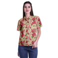 thumbnail image 1 of Moomaya Printed Half Sleeve Shirt For Women Button Down Collar Casual Top, 1 of 6