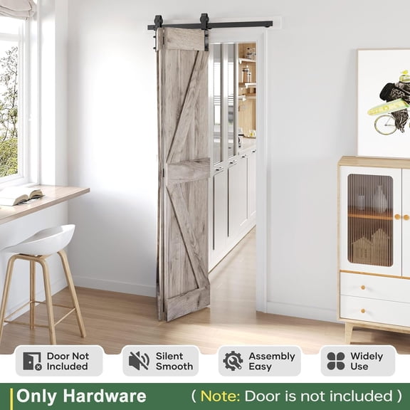 34" Bifold Sliding Barn Door Hardware Track Kit