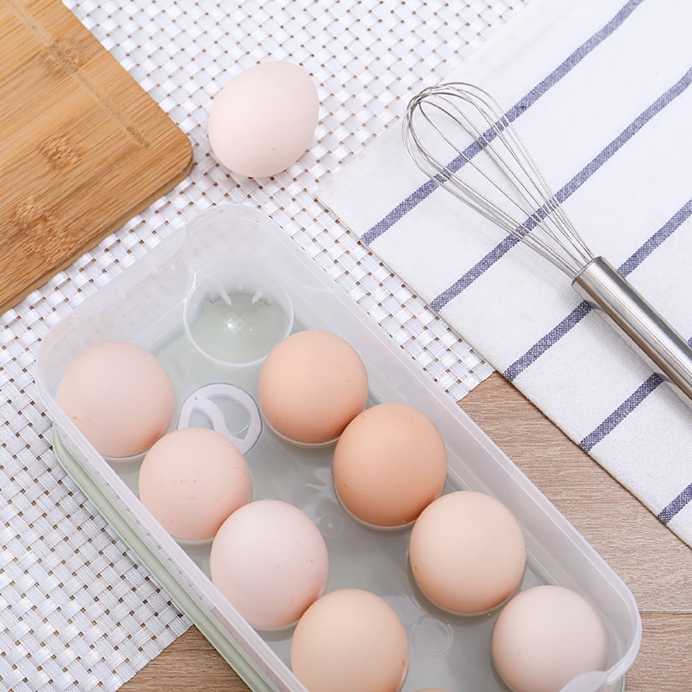 Homespace Double Layer Drawer Type Egg Storage Box 24 Grid Refrigerator Egg Crisper Home Kitchen Egg Tray Transparent White