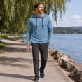 thumbnail image 2 of AZoiNM Men's Urban Fashion Hoodie, Casual Button-Down Sweatshirt, Lightweight Long Sleeve Hooded Pullover for All Seasons, 2 of 10