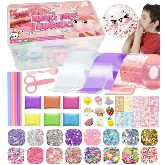 Kit de burbujas Nano Tape Jimcii Pink para niños con Squishy Maker