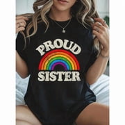 Letter Pride T-Shirt Cotton Rainbow Flag Graphic Tee Top Short Sleeve Fashion Casual Black S-5XL