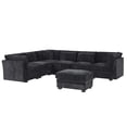 thumbnail image 3 of Christopher Knight Home Modern 7-Piece Modular Sectional Sofa with Ottoman and Pillow Back, Black, 3 of 12