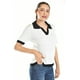 thumbnail image 2 of Blusa acanalada tipo polo Roman Fashion /Juvenil, 7280 (Blanco) blanco M, 2 of 5