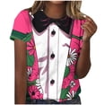 thumbnail image 1 of Camisetas Casuales de Manga Corta de la Tripulación Cuello Impreso Gráfico Tee Ligero Superior 95% Poliéster 5% Elastano, Uso Diario Camiseta Cómoda para Todo el Año, 1 of 1