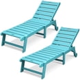 thumbnail image 6 of Dextrus Chaise Outdoor Indoor Lounge Chairs With Wheels, Recliner Chair Adjustable Backrest, Multi-Functional Patio Loungers, Waterproof Poolside Chaise Lounge with 400lbs Capacity - Blue, 6 of 12