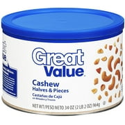 Great Value Cashew Halves & Pieces, 34 Oz.