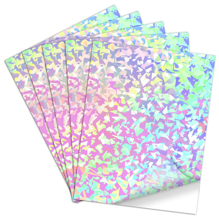 Koala Clear Holographic Sticker Paper Gem Self Seal Overlay Film Clear Laminting Sheets A4 for Protecting Photos, Stickers, Papers