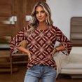 thumbnail image 6 of Womens Floral Print Tops Casual 3/4 Sleeve Tunic Shirts Loose Fit Crew Neck Blouses Lightweight Spring Summer Tops, 6 of 7