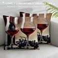 thumbnail image 3 of Orinice Wine Glasses Grapes Graphic Decorative Throw Pillow Cover for Home Couch Living Room Bed Sofa Pillowcase 1PC 24x24in, 3 of 5