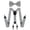 Silver, variant on KAMBERFT Men's Black 1.4 inch Wide Adjustable Y-Back Suspenders, 2-Piece Set with Pre-Tied Bow Tie