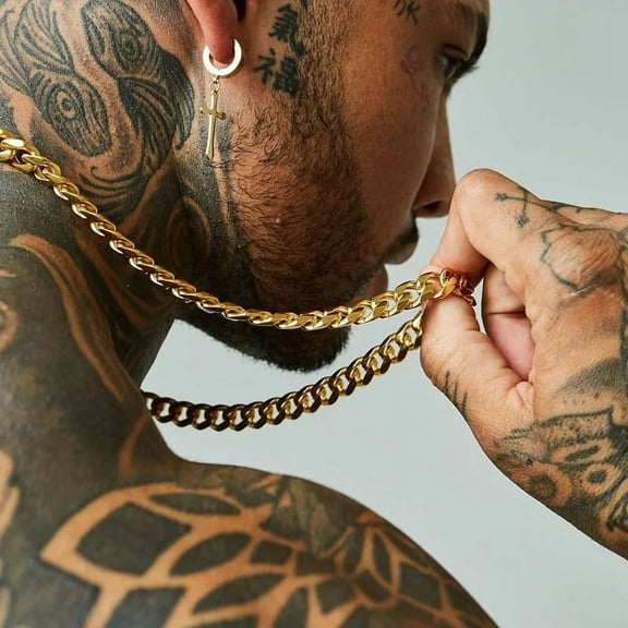 Lordjewelry MEN CUBAN CHOKER 3 TO 7 MM 14k Yellow Gold NECKLACE FOR MEN JEWELRY