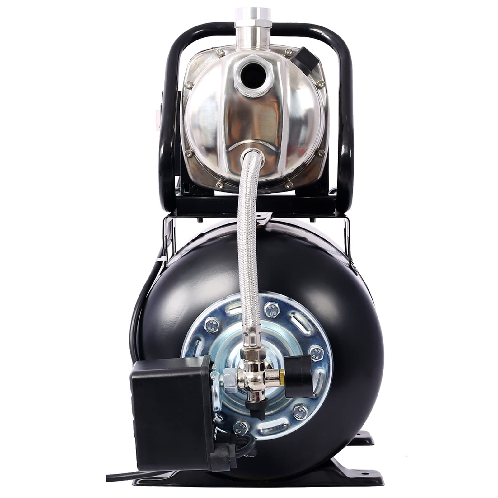 1.6HP Shallow Well Pump with Pressure Tank, 1000 GPH Garden Jet Pump, Irrigation Pump, Automatic Water Booster Pump for Home Garden Lawn Farm