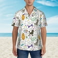thumbnail image 5 of Uemuo Colorful Poodle Dog Printed Regular Fit Short Sleeve Casual Hawaiian Shirt for Men,Aloha shirt,Tropical shirt,Floral print shirt,Vacation Beach shirt-, 5 of 9