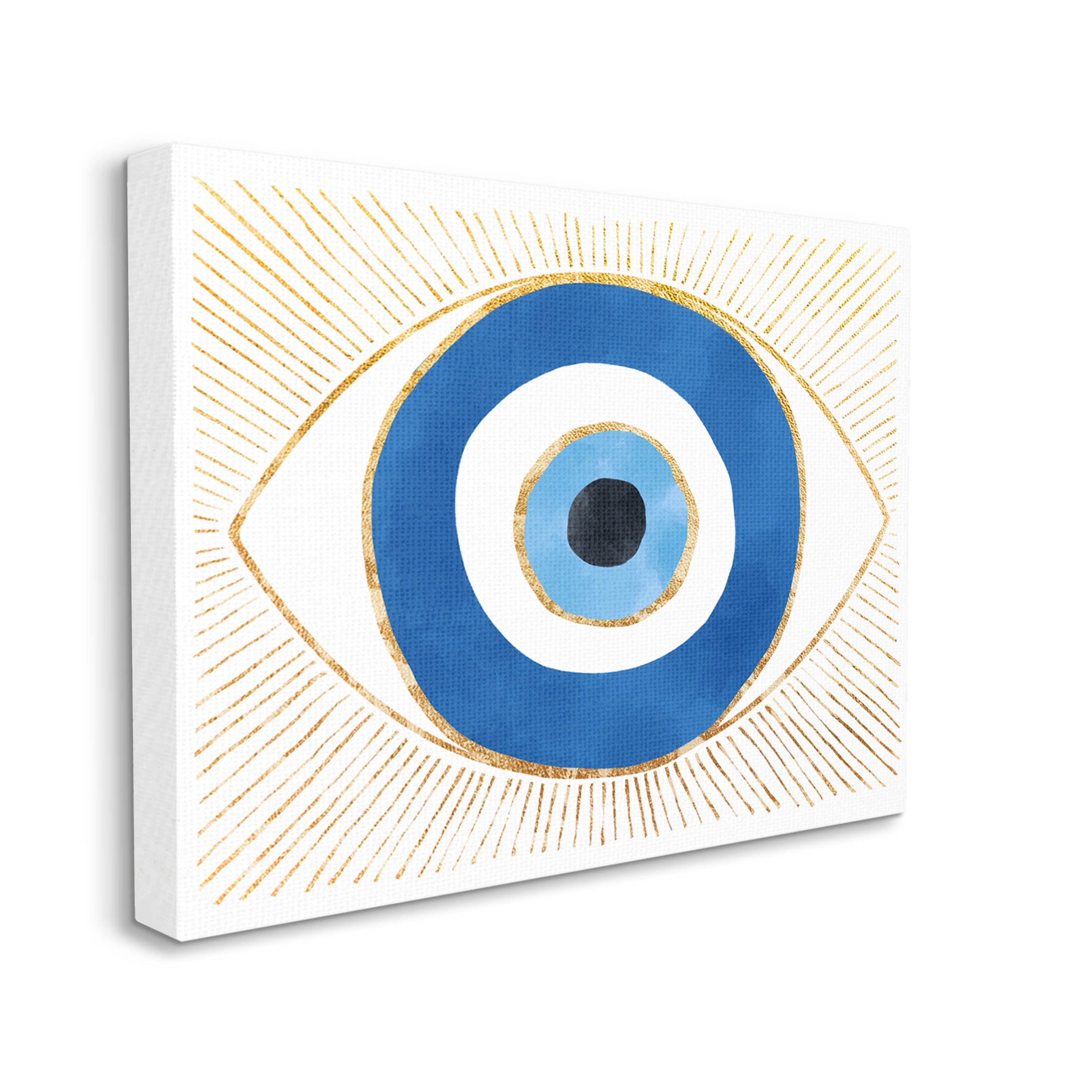 Evil Eye Glam Rays Pattern Religious Graphic Art Gallery Wrapped Canvas Print Wall Art