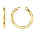 thumbnail image 1 of 14K Yellow Gold 2MM Shiny Round Tube Hoop Earrings, 30mm, 1 of 1