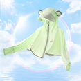 thumbnail image 2 of YunPes Kids UPF 50+ Sun Protection Jacket Ice Silk Cropped Zip Hooded Sweatshirts with Face Cover & Thumb Holes Summer Outdoor Beach, 2 of 3
