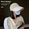 thumbnail image 7 of Sun Hats for Women, Anti-UV Breathable Wide Brim Foldable Ponytail Hole Camping Beach Travel Gardening Sun Cap, 7 of 7