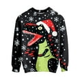 thumbnail image 5 of Byoo Toddler Boys Christmas Sweatshirt Dinosaur Graphic Long Sleeve Round Neck Knited Shirt Xmas Soft Pullover Top, 5 of 5