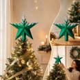 thumbnail image 5 of 5 Pointed Christmas Tree Topper Star, Green Painted Top Ornament for Xmas Tree, Mantel and Holiday Party, Shatter Resistant, Easy Installation, 5 of 7