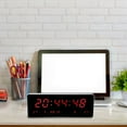 thumbnail image 4 of Reloj de pared digital LED con calendario, temperatura y visualización de la semana (enchufe europeo, 110-240 V), 4 of 10