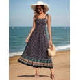 thumbnail image 2 of Vestido de verano Zeagoo para mujer, estilo bohemio, con tirantes finos, maxi floral, 2 of 5