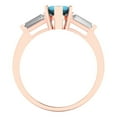 thumbnail image 4 of Three-Stone Engagement Ring for Women - 2ct Simulated Turquoise in 18K Rose Gold Promise Ring, 4 of 6