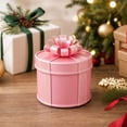 thumbnail image 3 of Round Pink Metal Christmas Decorative Storage Box, 9 Layer Stacking Surprise Gift Set for Holiday Party Favors and Treats, 3 of 3