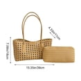 thumbnail image 3 of Fmbmuo Woven Tote Bag for Women Hollow Weave with Inner Pouch, Stylish Shoulder Bag Purse Gift, Casual Beach Travel Handbag, 3 of 4