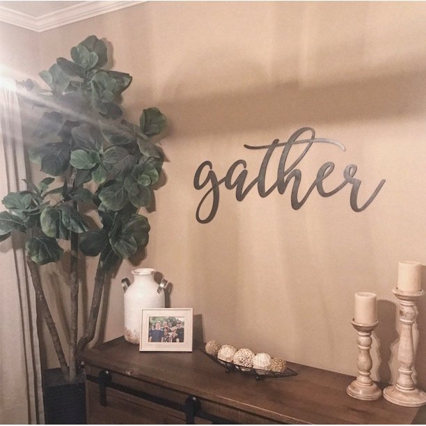 Metal Word Sign Metal Wall Decor Gather Sign For Kitchen Gather