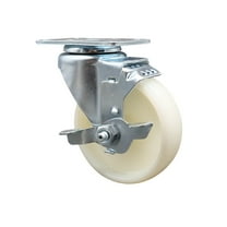 4 Inch SS Nylon Wheel Swivel Top Plate Caster with Brake Service Caster Brand