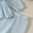 thumbnail image 4 of Karoyedx Fall Outfits for Girls Baby Girl Clothes Infant Newborn Outfits Romper Toddler Girls’ Clothing Pant Set Sky Blue Size,6-9 Months, 4 of 5