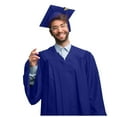 thumbnail image 1 of Veste Noire pour Femmes, Ensemble de Robe de Collation des Grades Unisexe pour Adultes, Robe de Collège et Lycée avec Chapeau et Pompon, 1 of 6