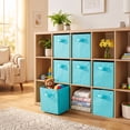 thumbnail image 6 of YOYTOO 2 Pack Foldable Cube Storage Bins, 11" Collapsible Fabric Cube Organizer Baskets Bins, Skyblue, 6 of 10