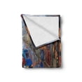 thumbnail image 2 of Oil Painting Soft Flannel Fleece Throw Blanket, Young Woman with Umbrella Crossing City Street in Rain Modern Impressionism, Cozy Plush for Indoor and Outdoor Use, 50" x 60", Multicolor, by Ambesonne, 2 of 6