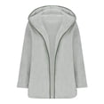 thumbnail image 3 of Fleece Jacket Women Fall Winter Long Sleeve Hooded Pocket Solid Color Double Face Fleece Warm Casual Jacket For Cold Weather Women's Down Jacket, 3 of 5