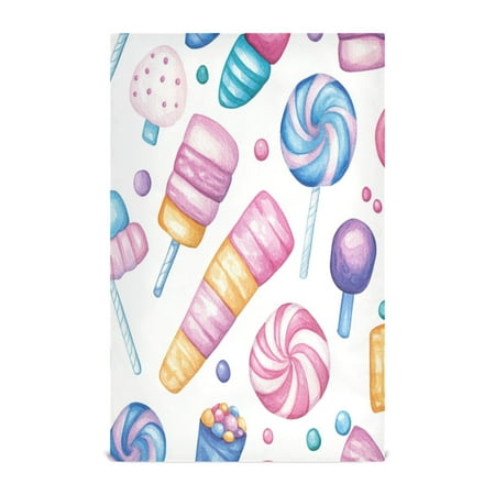 

Candy Ice Cream Pattern Kitchen Towels 6-Piece Pack Tea Towels for Kitchen Decorative Waffle Design 28x18in