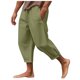 thumbnail image 1 of Pantalones de playa lisos con abertura para hombre: algodón y lino, cintura elástica, informales/vacacionales, tallas S-XXXL, cintura de 74-98 cm, 1 of 8