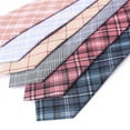 thumbnail image 5 of Uniform Tie Creative Plaid Pattern Buckle Formal Necktie Cotton Necktie for Kids, 5 of 5