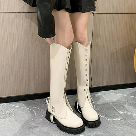 

Akiihool Womens Boots Women s Embroidered Western Cowboy Boots High Heel Pull On Western Boots Embroidery Mid Calf Boots (Beige 8)