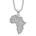 thumbnail image 5 of Hip Hop Iced Out African Africa Map Pendant Golden Silver Color Necklace for Women Men Fashion Party 14K Yellow Gold Jewelry Gift, 5 of 7