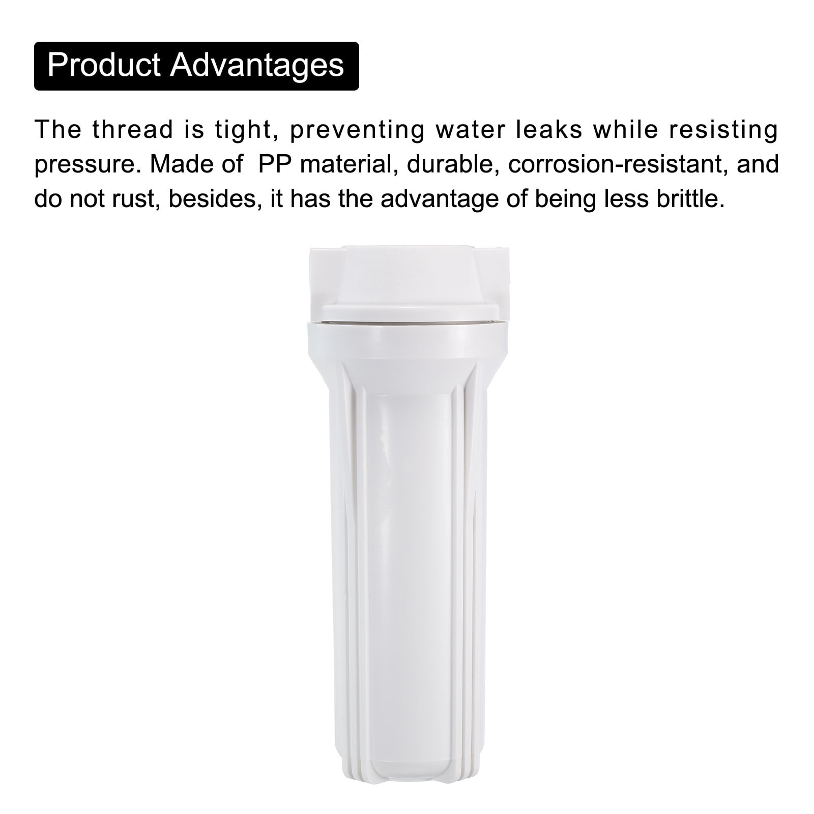 Uxcell Water Filter Housing 10" Whole House Filtration System 1/2 Inch Inlet/Outlet Golden Port for Kitchen