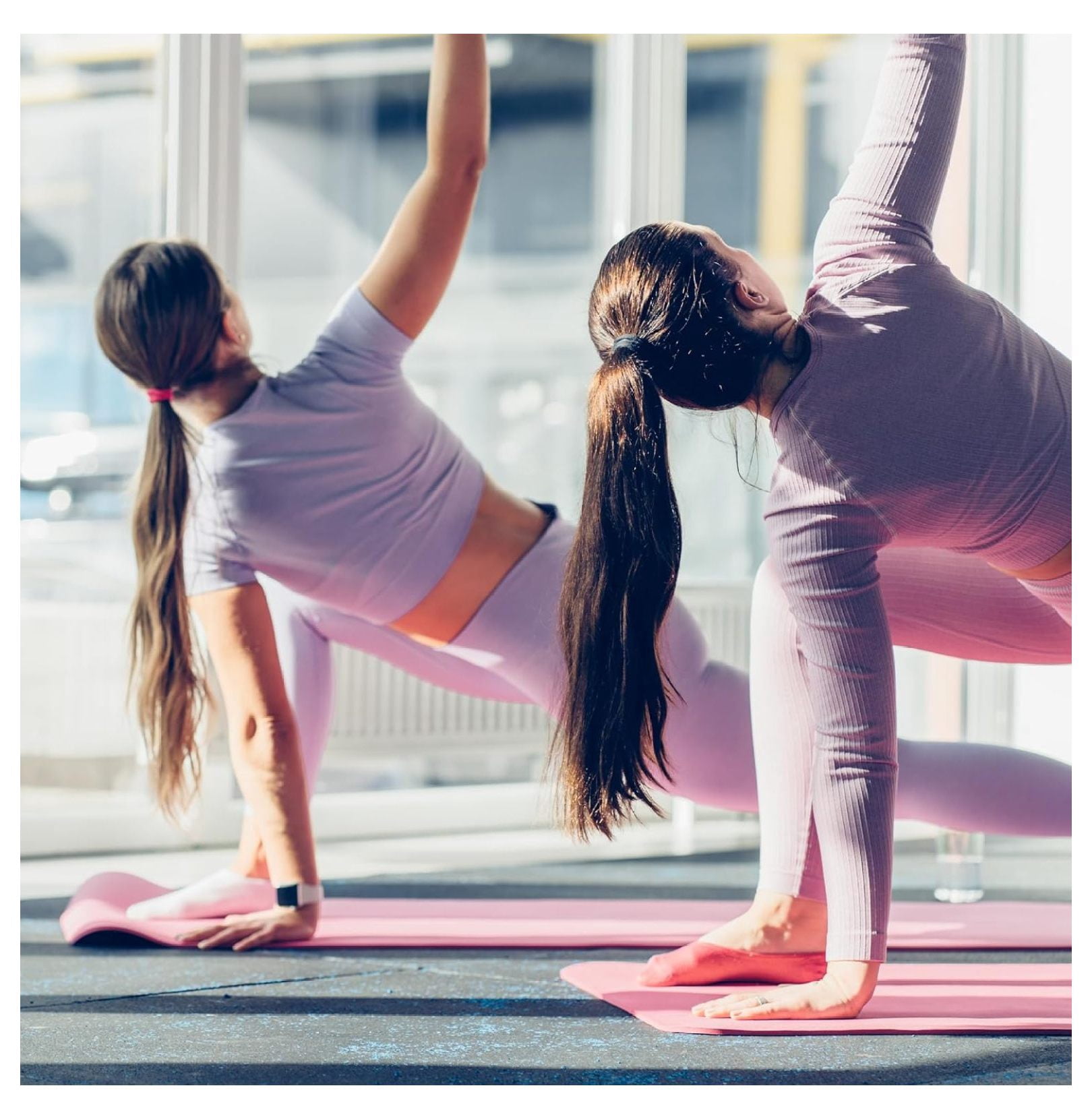 Yoga Mat 1 Inch Thick - Non Slip Exercise Mat with Strap - Extra Large 71x24in Pilates Mat for Women Men - Pink High Density Workout Mat for Floor