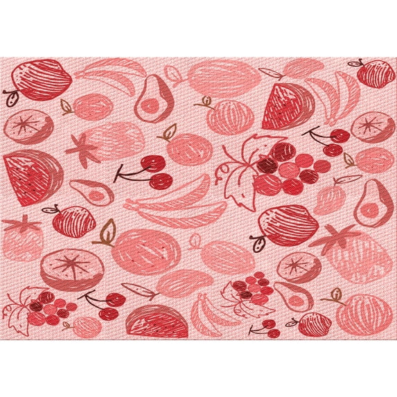 Ahgly Company Indoor Rectangle Patterned Valentine Red Area Rugs, 5' x 8'