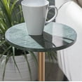 thumbnail image 4 of Powell Barlow Round Indoor Accent Drink Table, 25.25" Tall, Gold/Brown Marble, 4 of 7