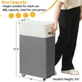 thumbnail image 4 of BGTREND 28" Tall & Slim Laundry Hamper with Lid 65L Rolling Laundry Hamper with Wheels Narrow Laundry Basket Collapsible Dirty Clothes Hamper (Gray & White), 4 of 7